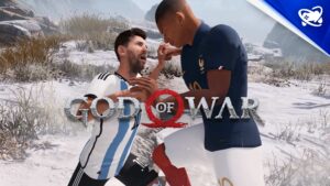 Mbappé e Messi caem na porrada em mod de God of War (2018)