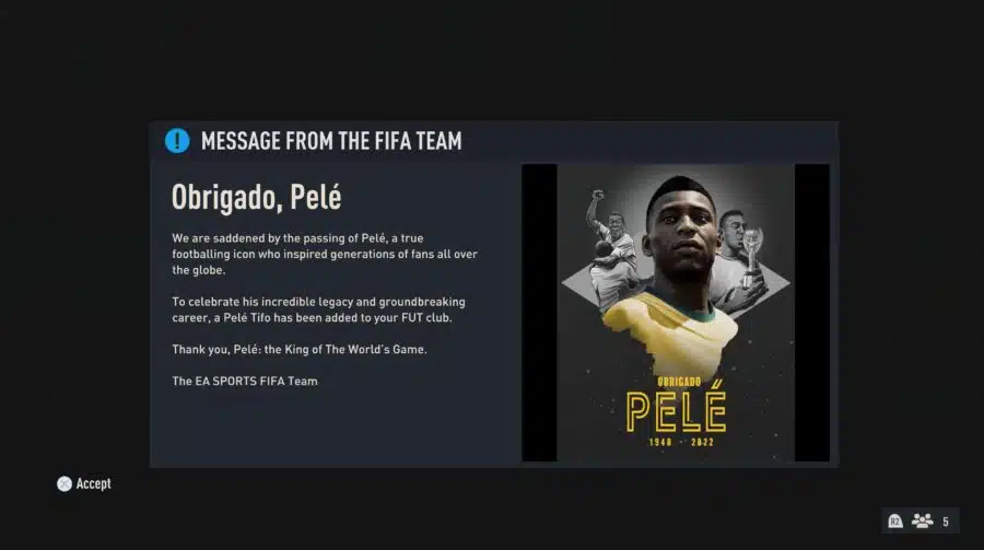 FIFA 23: EA dá mosaico de Pelé para todos os jogadores