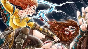 God of War Ragnarok: fã cria bela arte da luta entre Faye e Thor
