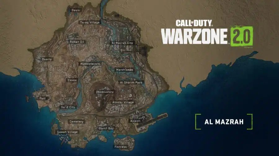 Mapa interativo de Warzone 2.0 destaca todos os pontos de interesse em Al Mazrah