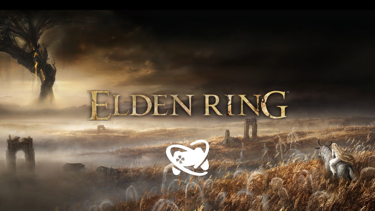 Fundo do jogo DLC de Elden Ring com o nome por cima e a marca do site MeuPlayStation
