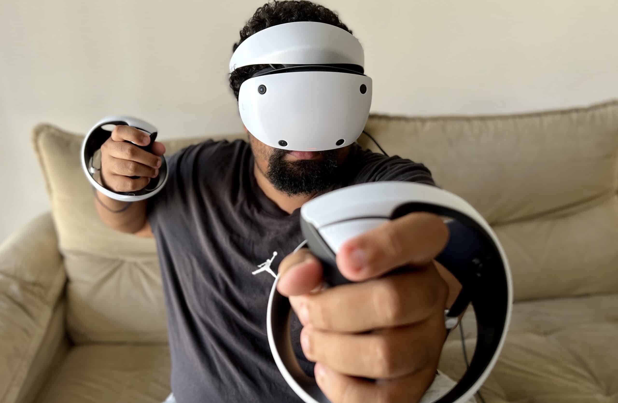 Experiência com o PlayStation VR2 é bem bacana (Foto: Aline Barros)