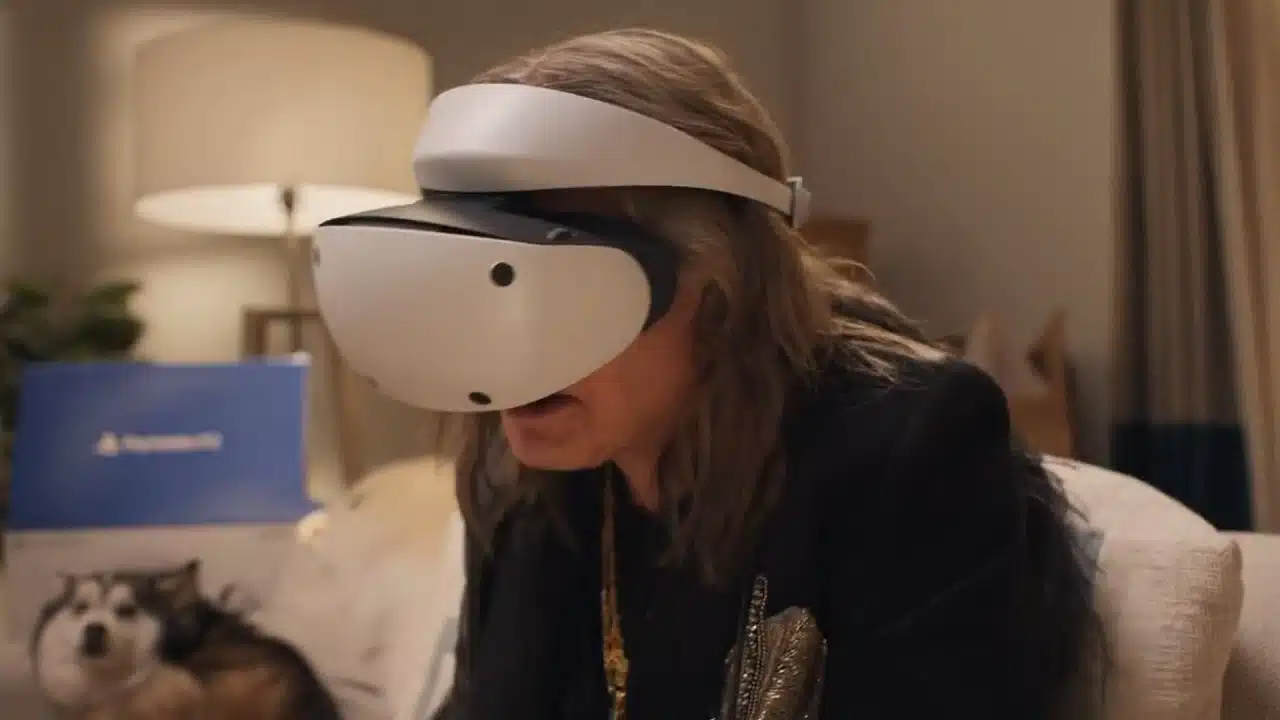 Ozzy Osbourne usando um PS VR2