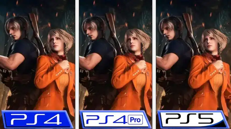 Compare Resident Evil 4 rodando no PS4, PS4 Pro e PS5