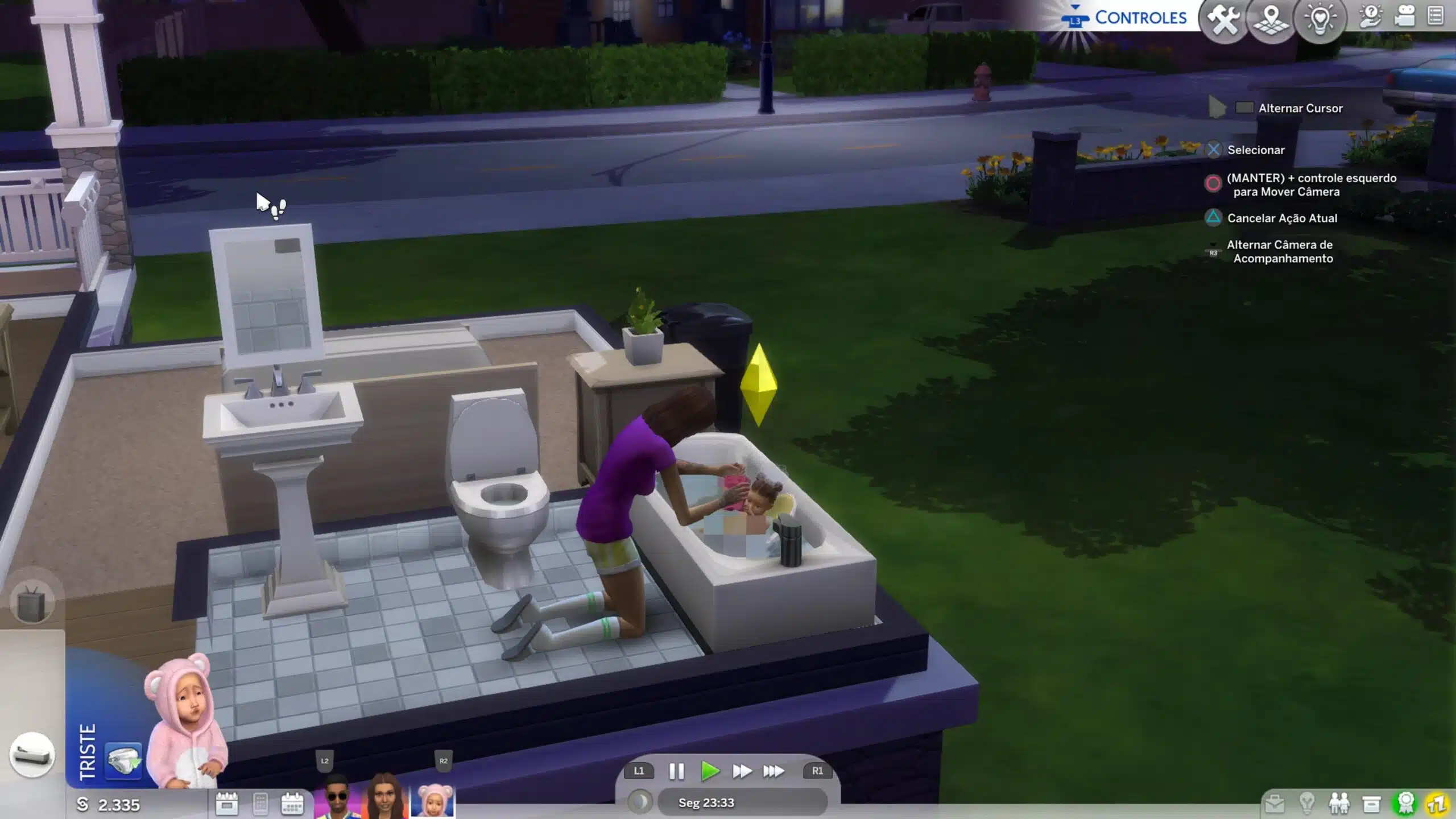 Hora do banho no novo DLC de The Sims 4 (Foto: Reprodução/Thiago Barros)