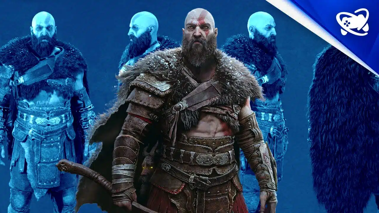 God of War Ragnarok traje de Kratos com capa