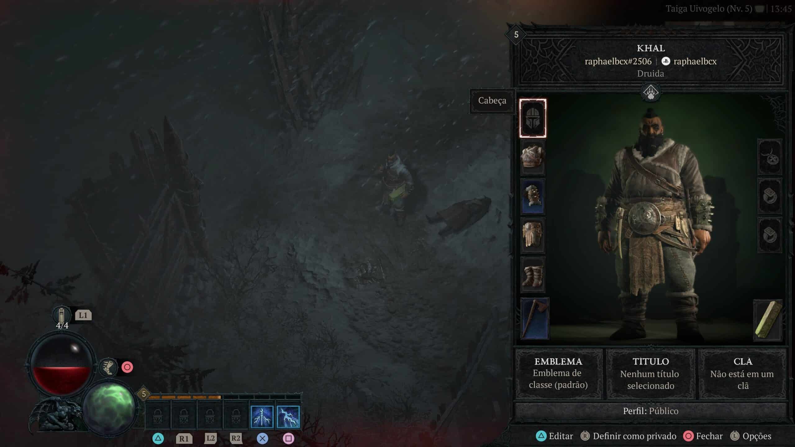 Perfil em Diablo IV