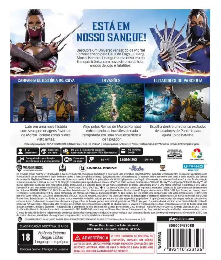 Mortal Kombat 1 Verso Caixa