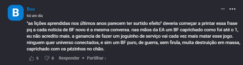 Vish! Battlefield “reimaginado” preocupa fãs da franquia 3 Battlefield comentários MeuPS