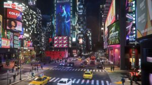 Nunca dorme! Times Square impressiona em Marvel’s Spider-Man 2
