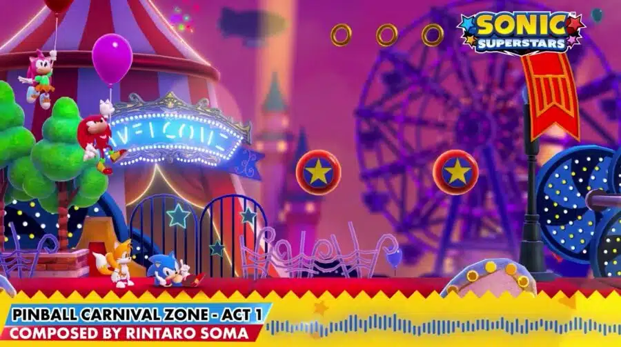 SEGA lança clipe de Sonic Superstars com trilha sonora da zona do pinball