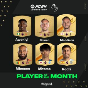 EA Sports FC 24 terá Jogador de Agosto da Premier League