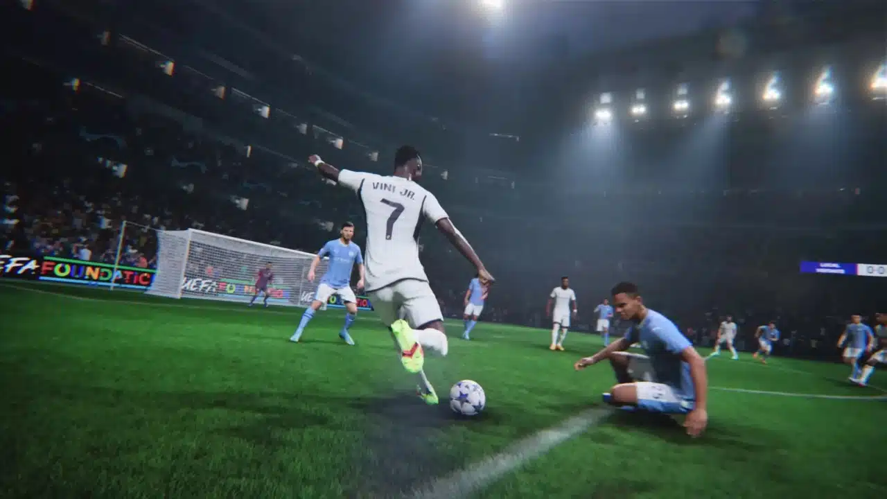 electronic arts EA Sports FC 24 - Vinicius Jr. preparando um chute em EA FC 24