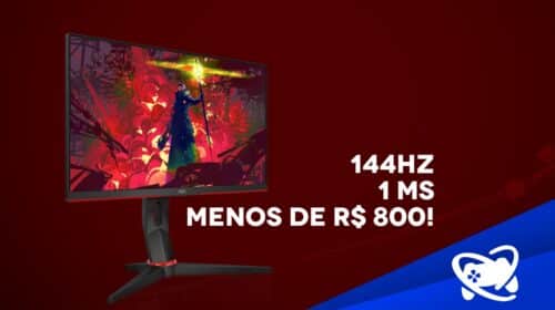 Monitor gamer de 144Hz está por menos de R$ 800 na Amazon