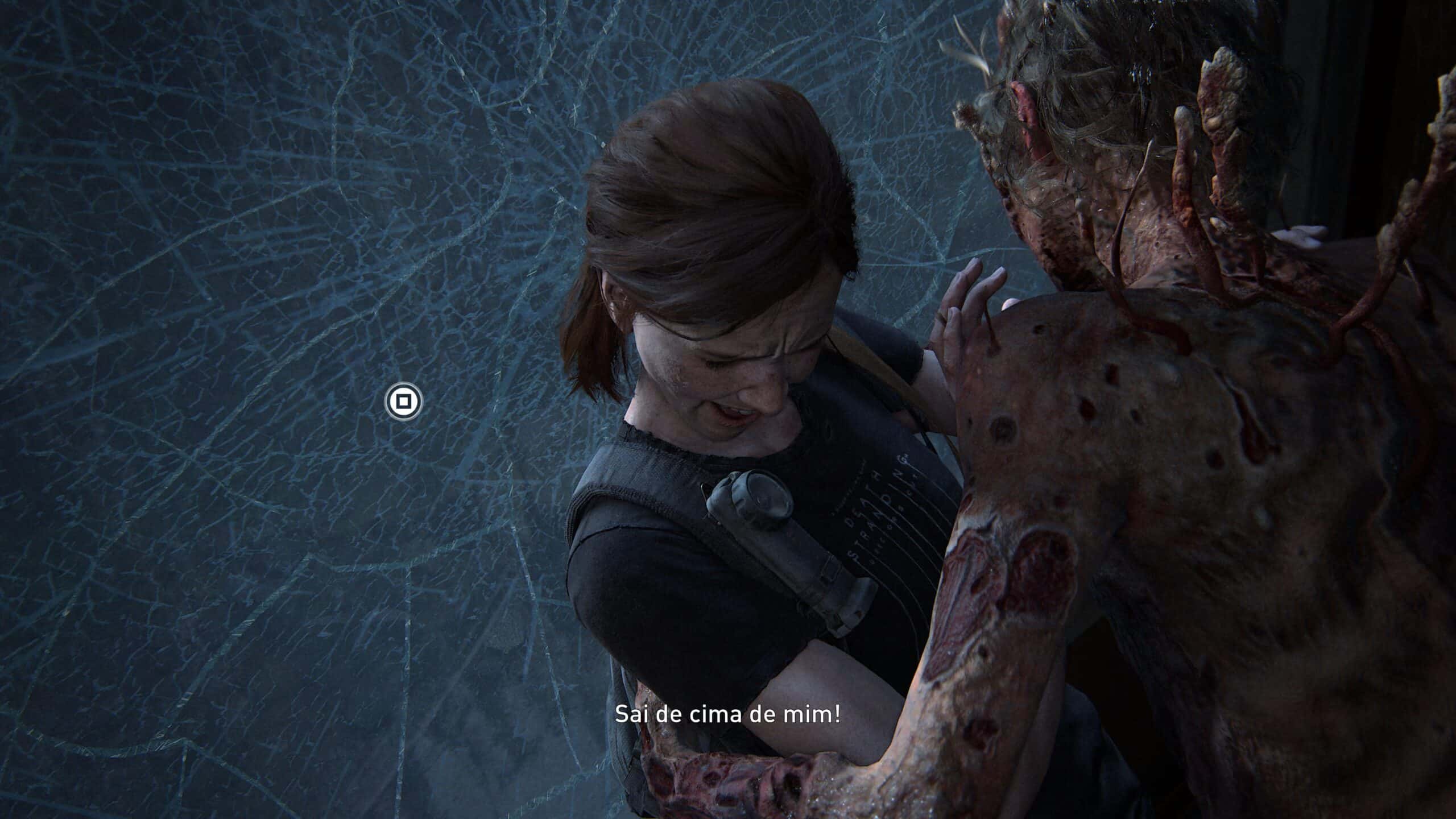 Ellie enfrenta um Espreitador em The Last of Us Parte II Remasterizado.