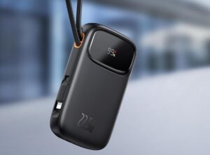 Novo power bank da Baseus tem 20.000mAh e cabos retráteis