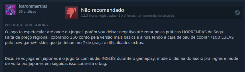 Jogadores amam Like a Dragon: Infinite Wealth, mas criticam “DLCs McDonald's” 2 critica infinite wealth na Steam