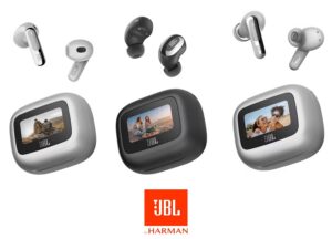 Novos fones sem fio da JBL vêm com pequena tela no case