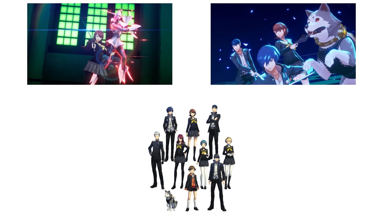 DLCs Day One de Persona 3 Reload terão referências a games da série 3 icones de persona 3 reload com varias pessoas trajadas e cenas de combate