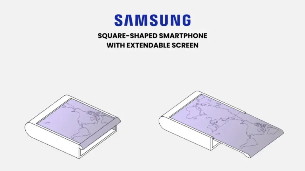 formato do novo smartphone com tela expansível da Samsung