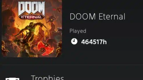 53 anos? PS5 mostra 464 mil horas de jogador em Doom Eternal