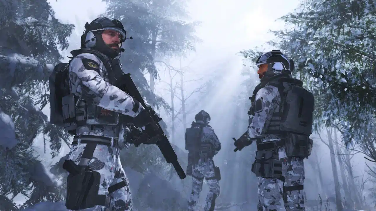 soldados camuflados de Call of Duty Black Ops: Gulf War em uma floresta densa