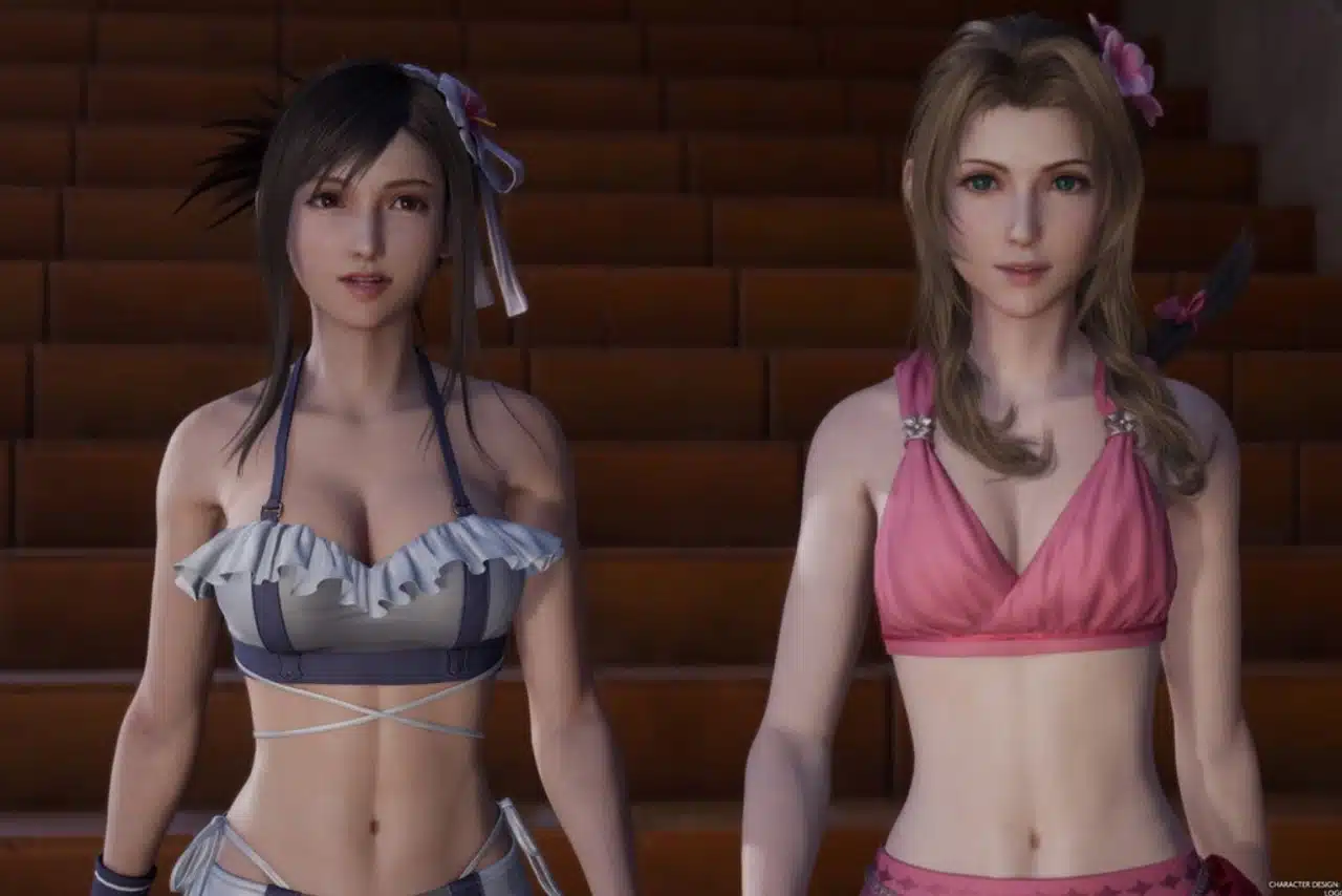 Tifa e Aerith, respectivamente, em Final Fantasy VII Rebirth