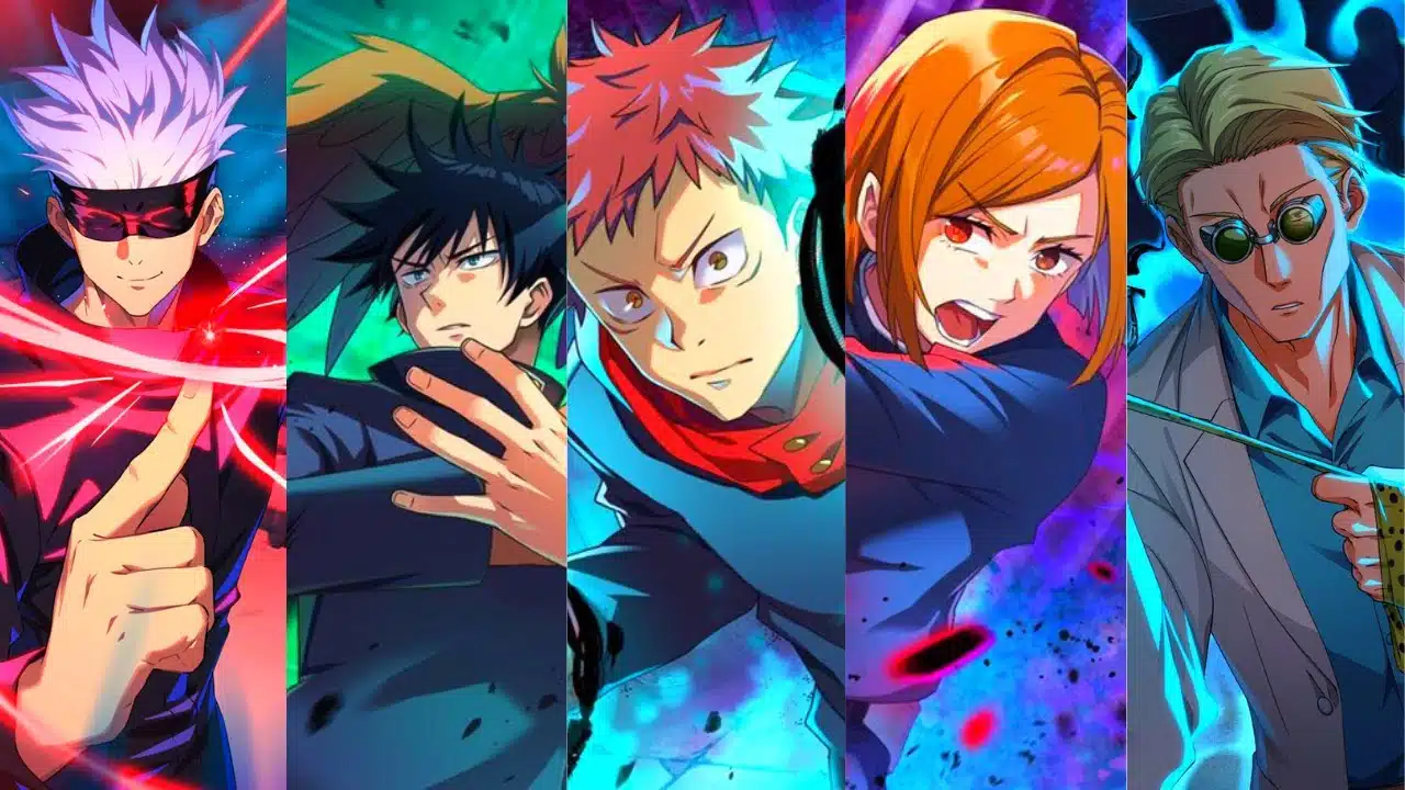 Jogo de Jujutsu Kaisen com personagens do anime.