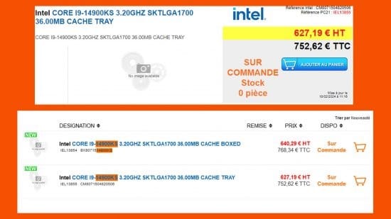 Preço do Intel Core i9 14900KS aparece na web e assusta 1 Captura de tela do Core i9 14900KS sendo vendido online.