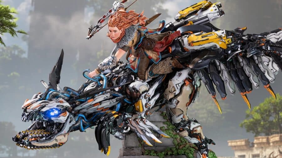 Estatueta incrível de Horizon Forbidden West destaca Aloy e Garraveloz