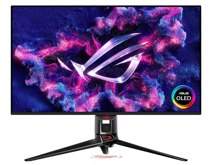 Imagem do novo monitor da Asus, destacando suas luzes RGB.