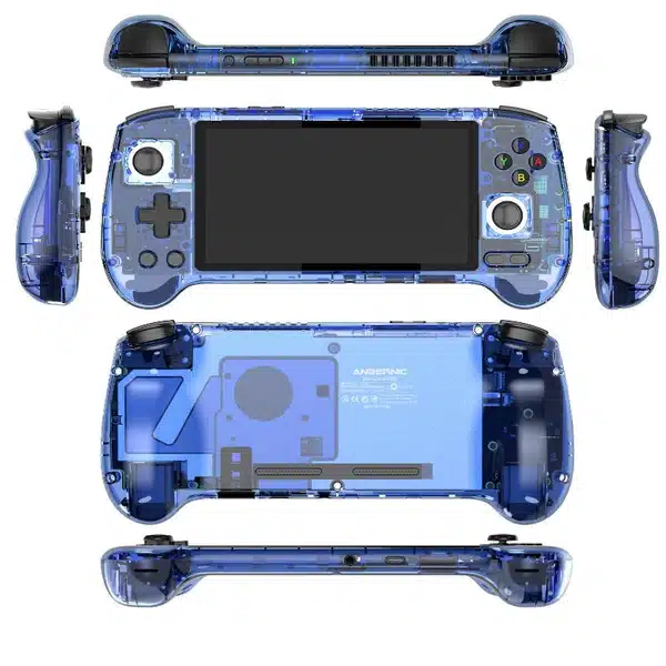 detalhes do portátil tg556 no modelo azul translúcido