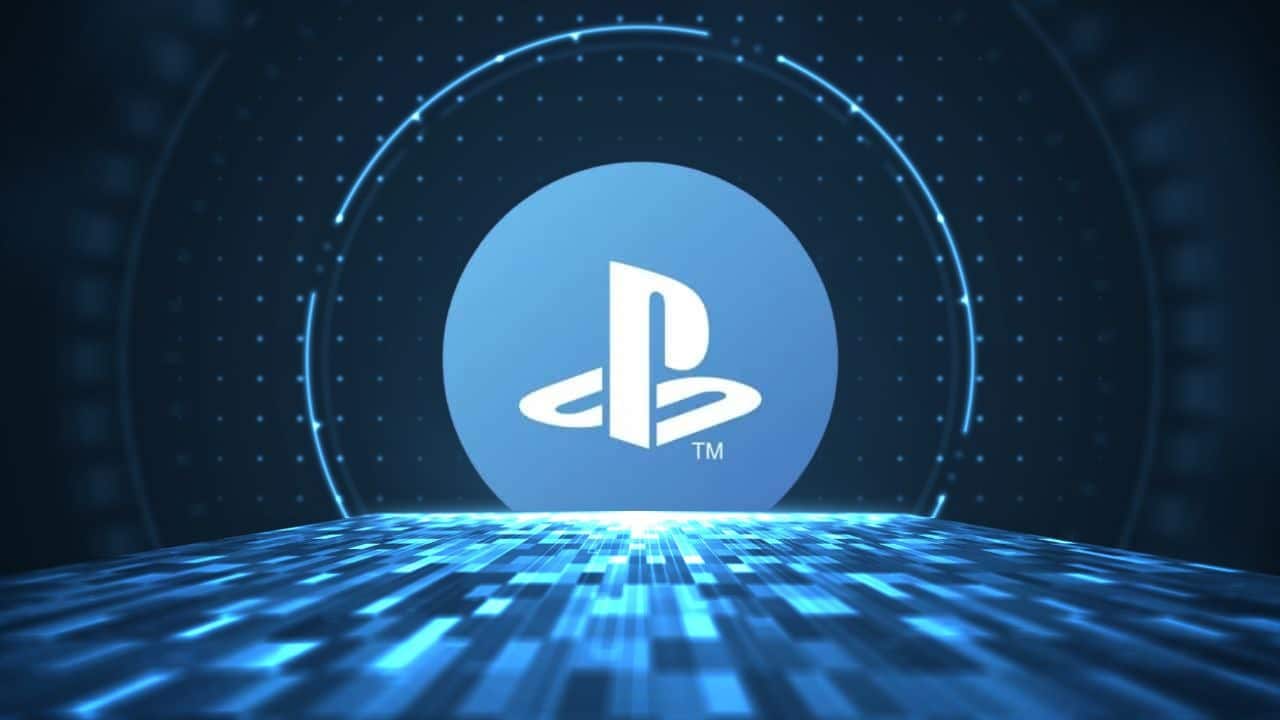 logomarca da psn atrás de linhas digitais