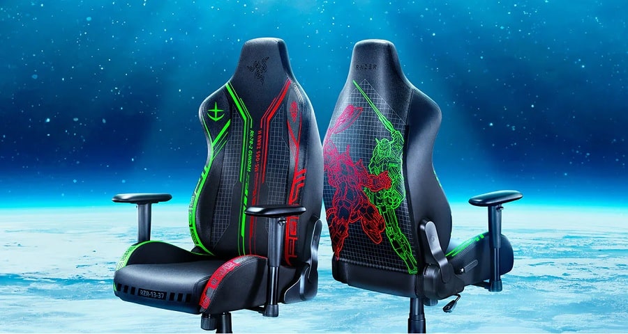 Razer lança coleção de produtos Gundam, incluindo cadeira Iskur X 1 Imagem da Iskur X estilizada com imagens de Gundam.