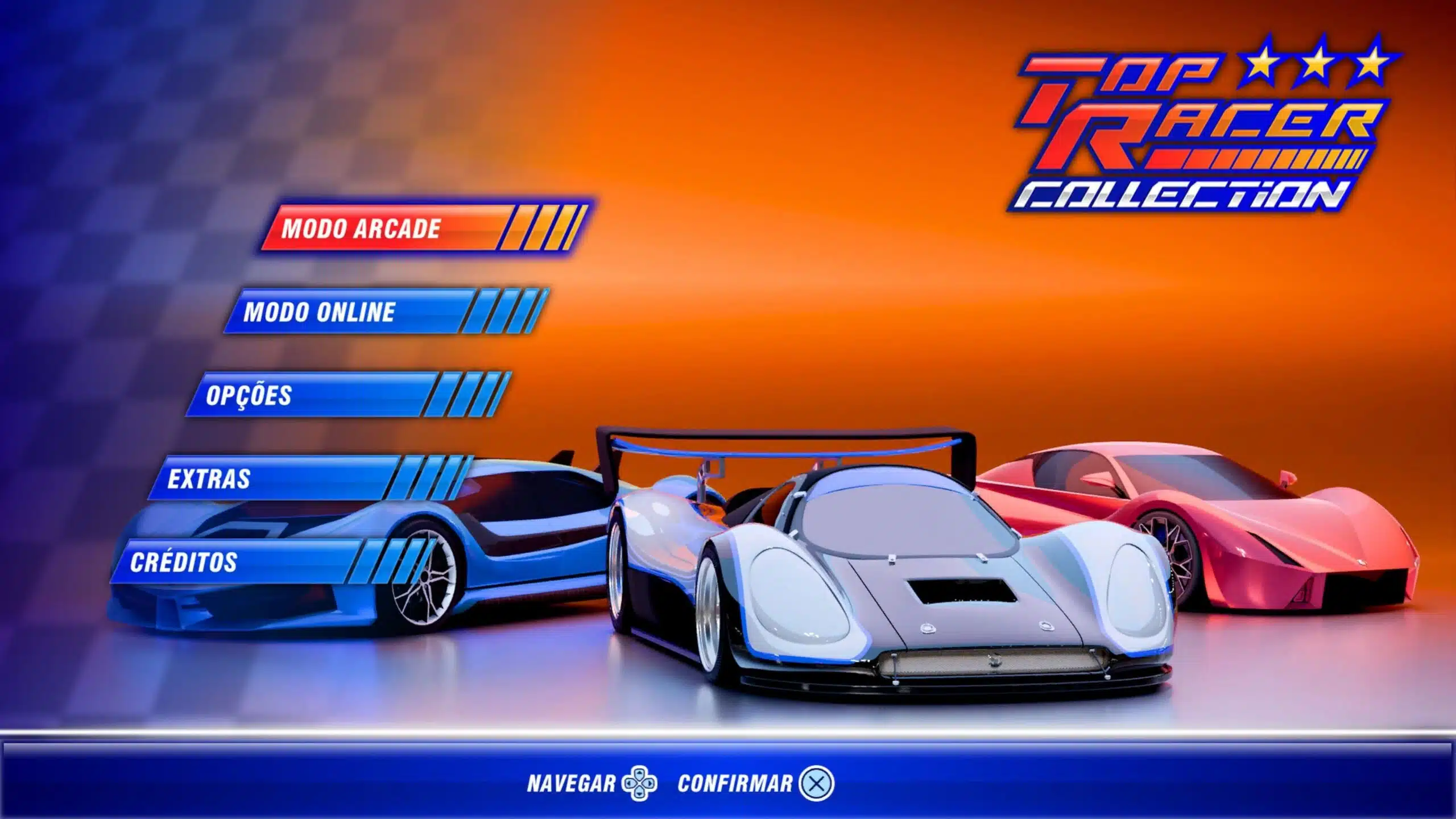 Top Racer Collection foto do menu com três carros