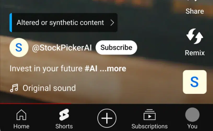 captura do player do youtube mostrando conteúdo gerado com IA