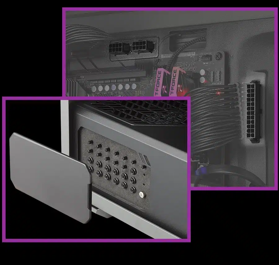 "Estoque" de parafusos do gabinete TD500 Max aparece em destaque na imagem.