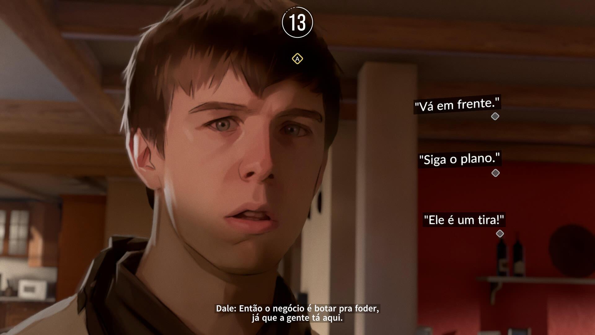 escolhendo opções de diálogos em as dusk falls