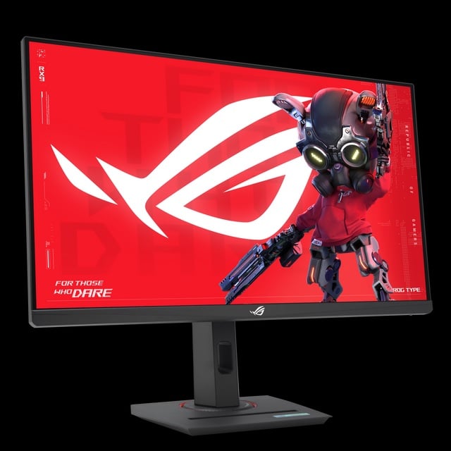 Imagem de divulgação do novo monitor da Asus mostra bem sulco da base para apoiar o celular.