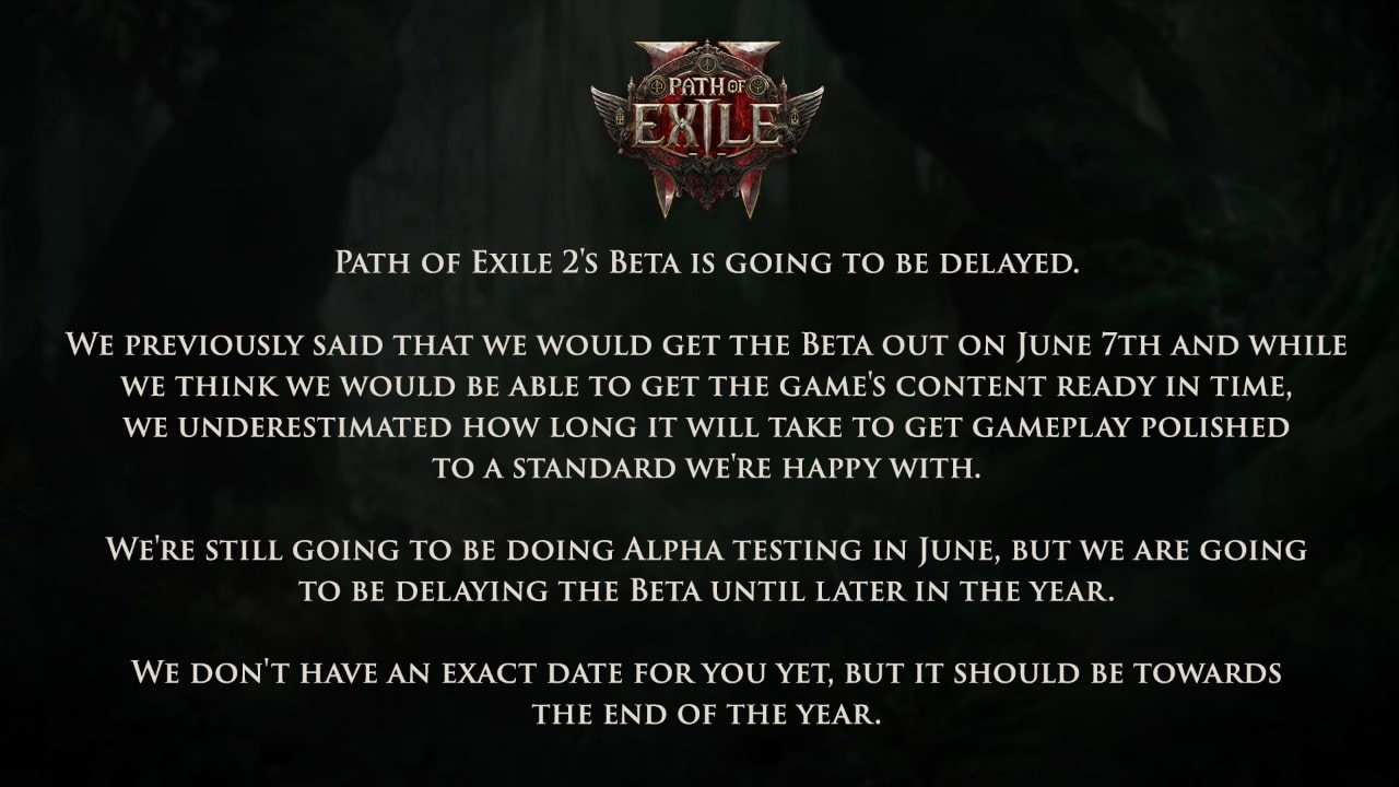 Beta de Path of Exile 2 é adiado para o final de 2024 1 patch of exile 2