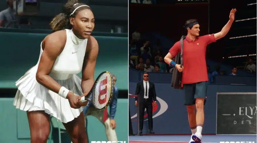 Serena e Federer em TopSpin 2K25 impressionam pelo realismo
