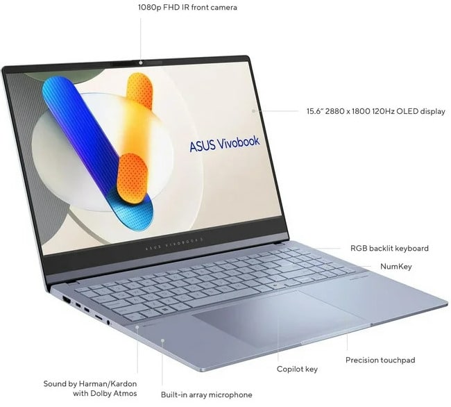 Asus lança notebooks Vivobook S e Zenbook 14 com telas OLED e chips IA 1 Asus Vivobook S