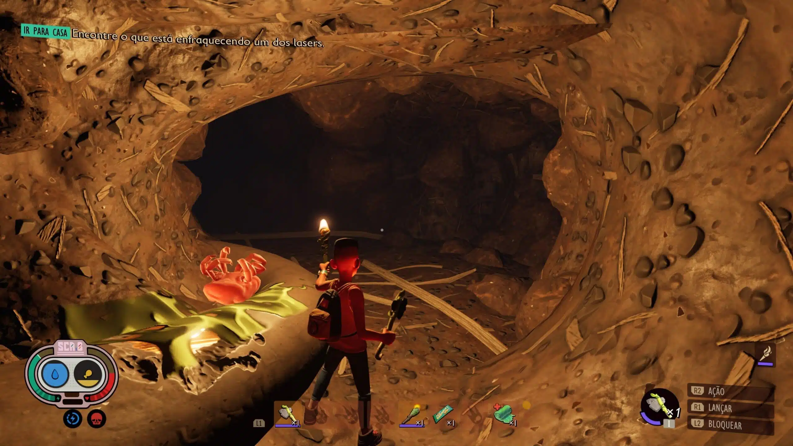 Grounded lanterna na caverna
