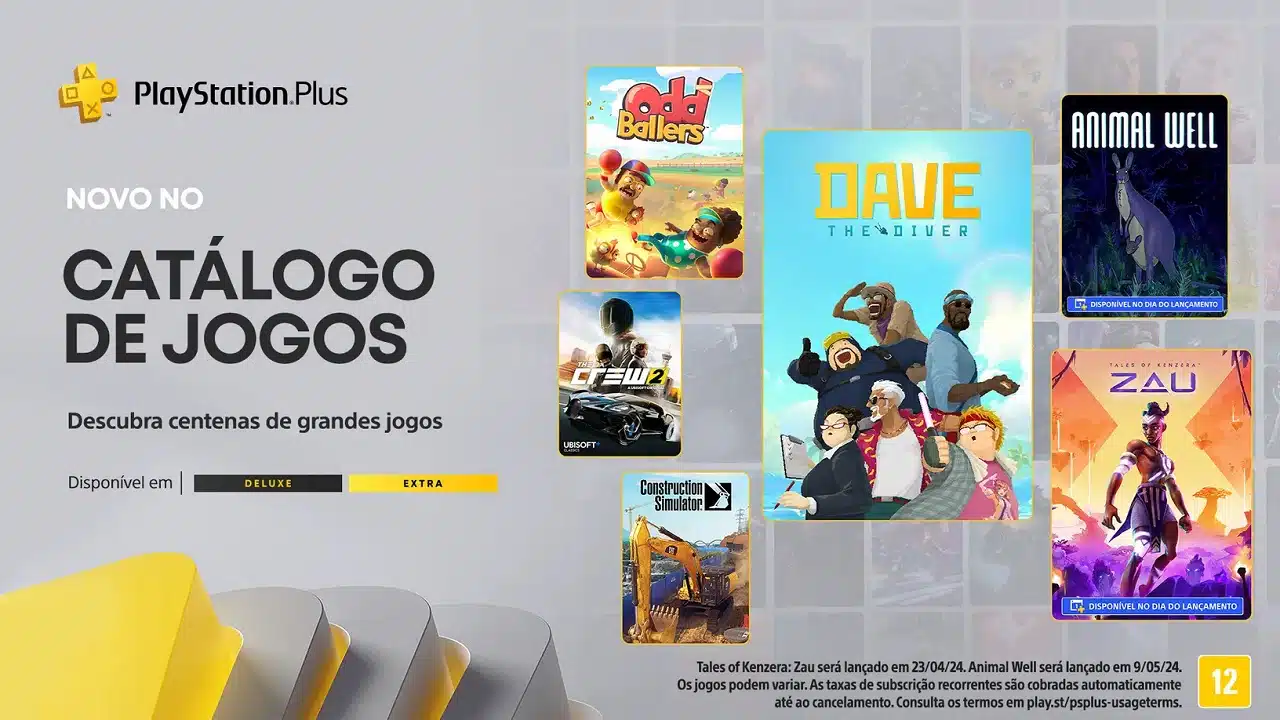 PS Plus Extra e Deluxe de abril de 2024