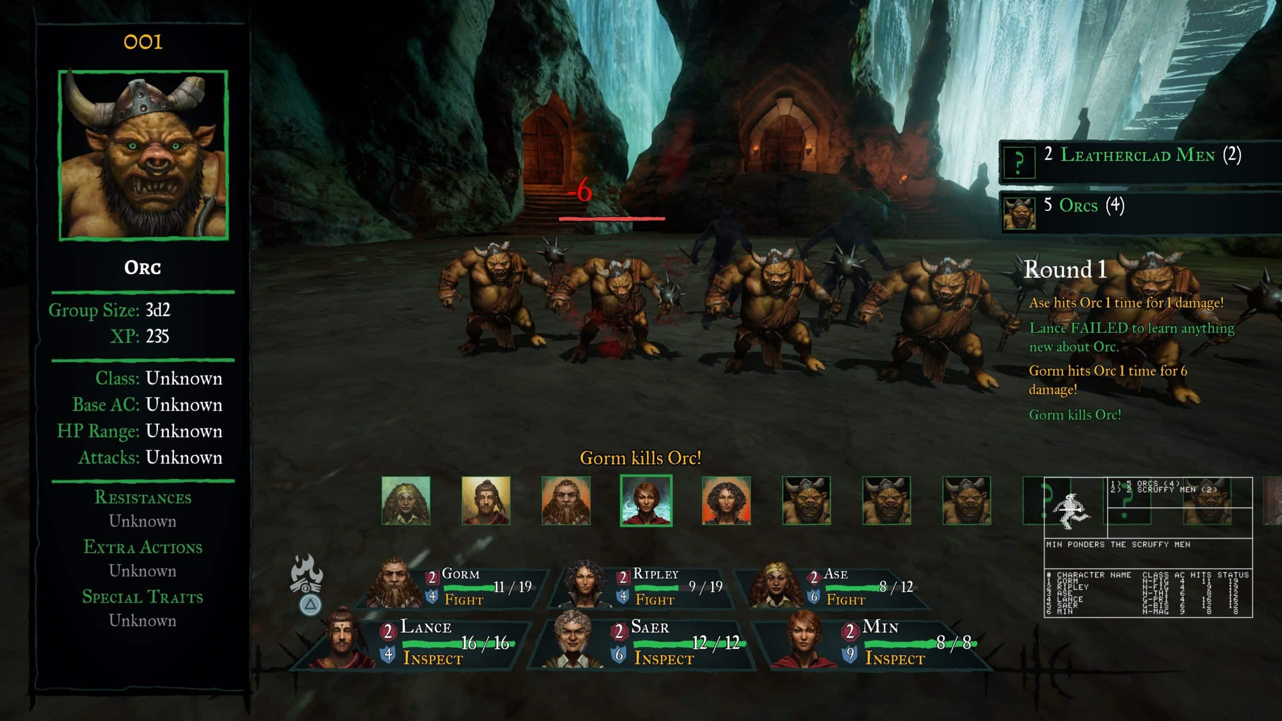 Remake de Wizardry: Proving Grounds of the Mad Overlord tem data para chegar aos consoles 1 Wizardry: Proving Grounds of the Mad Overlord mostrando um orc sendo atacado pelo grupo