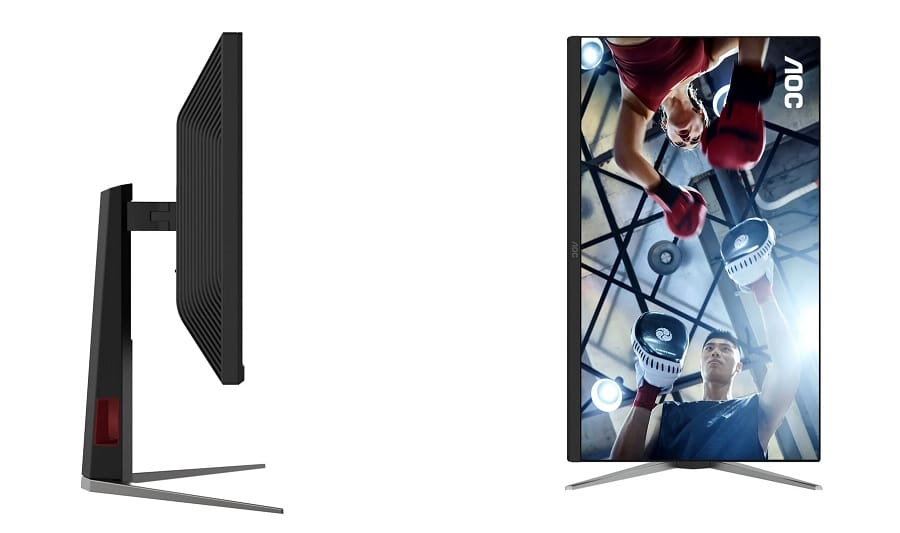 AOC lança novo monitor Mini LED de 27'' com 2K de resolução 1 Imagem mostra rotação de 90º do Q27G20XM.