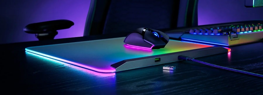 Imagem do novo mousepad da razer de perfil.