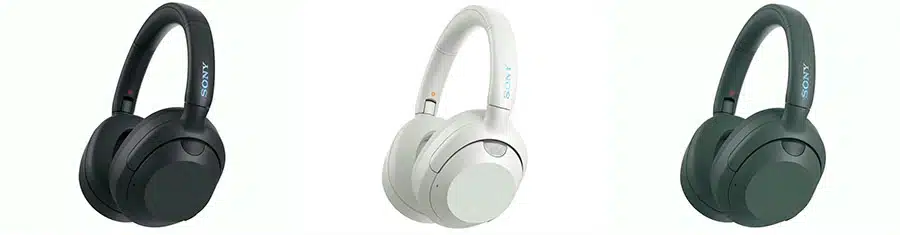 Opções de cores para os novos headphones da Sony.