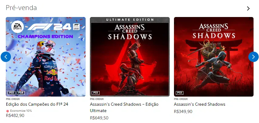 Assassin's Creed Shadows na PS Store
