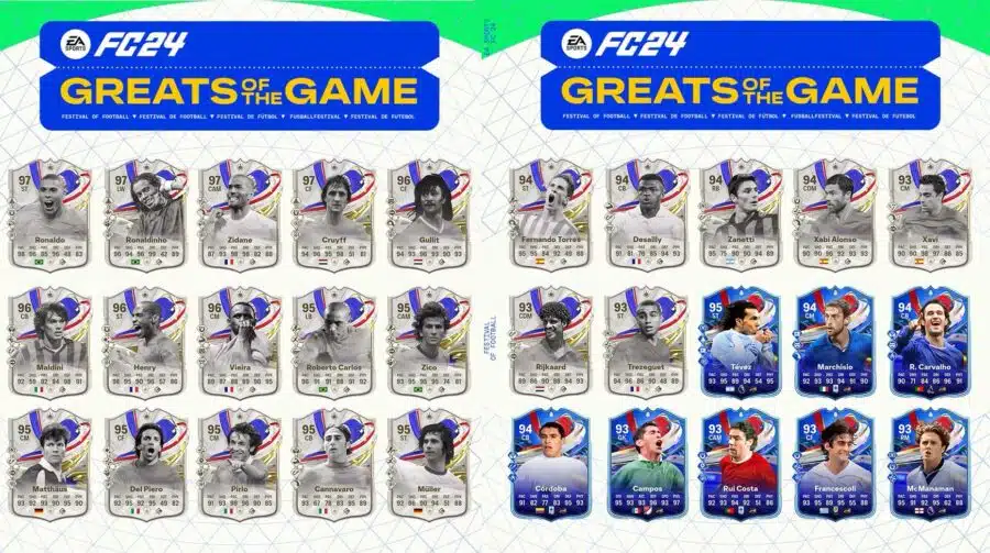 Grandes do Jogo: EA Sports FC 24 traz novas versões de Icons